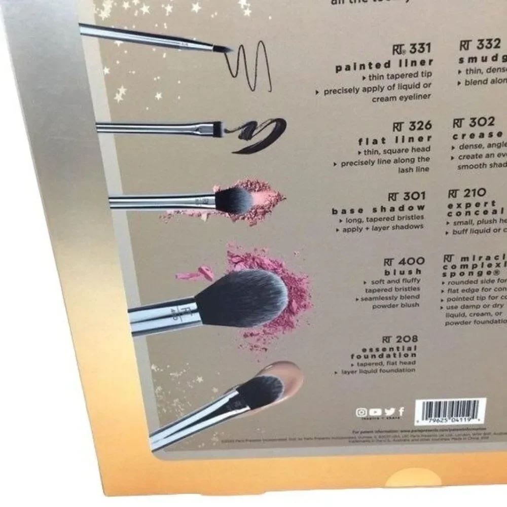 Real Technique Disco Glam Limited Edition Makeup Brush Set Gift Set New